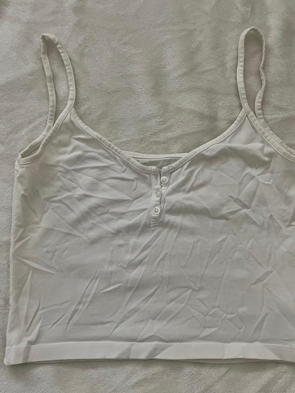 Brandy Melville White Henley Crop Cami tank